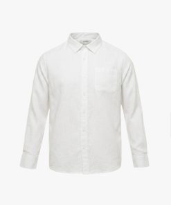 Áo Sơ Mi Linen Thêu Logo Cánh Buồm SM208 Màu Trắng